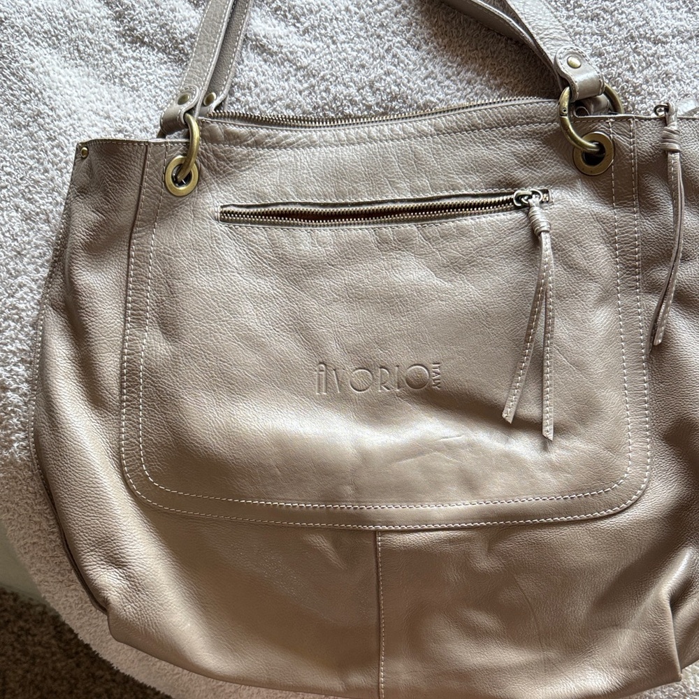 Avorio Italy Beige Leather Shoulder Bag - Picture 4 of 6